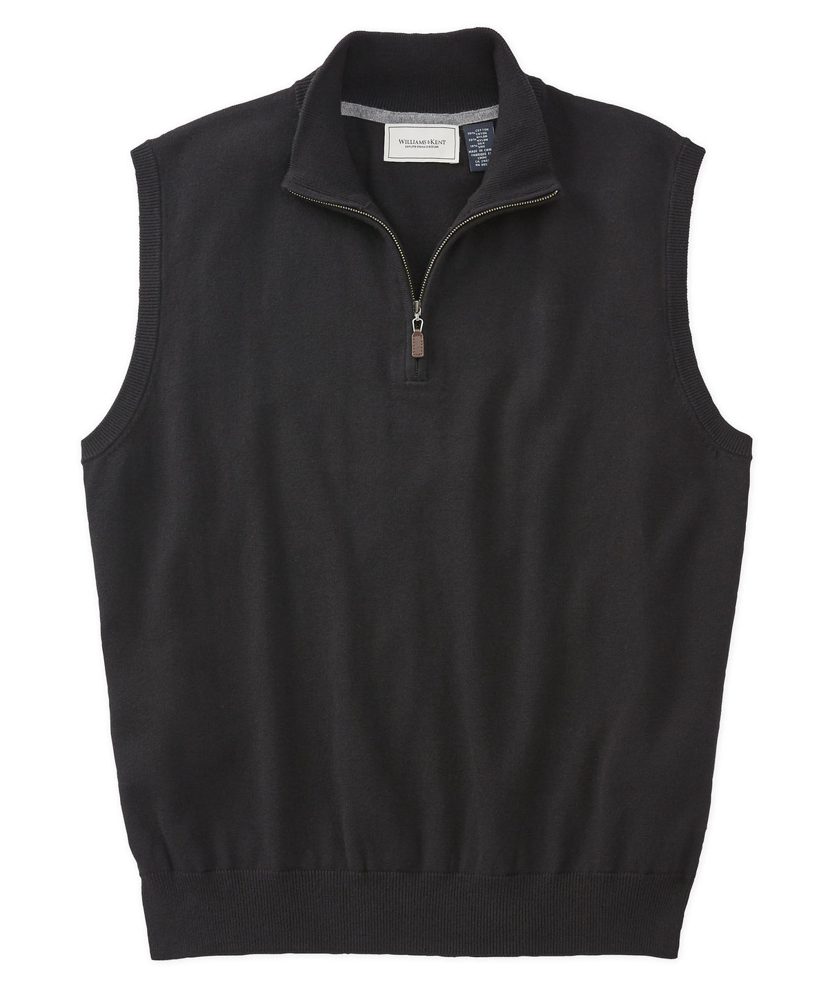 Cotton-Silk Blend Quarter-Zip Sweater Vest