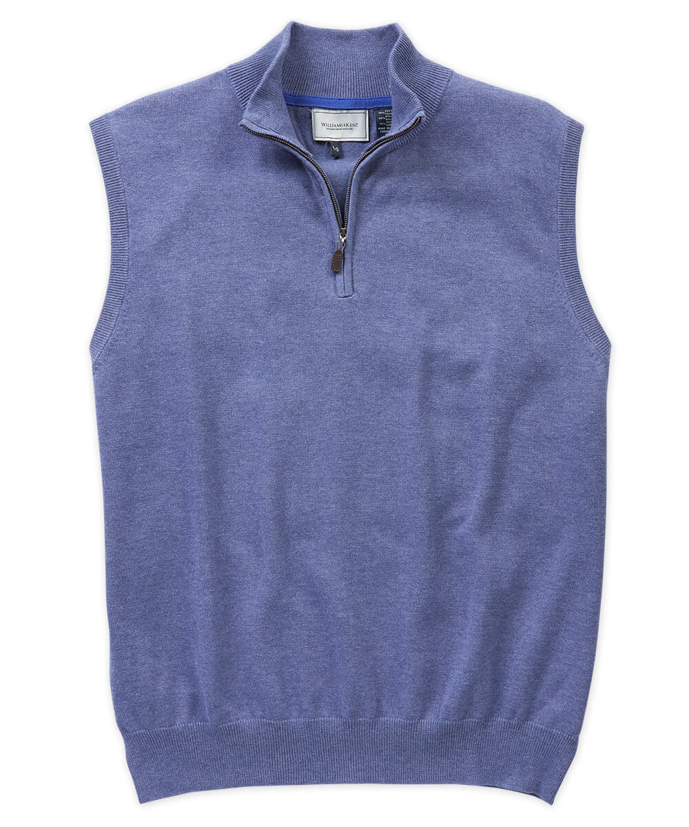 Cotton-Silk Blend Quarter-Zip Sweater Vest