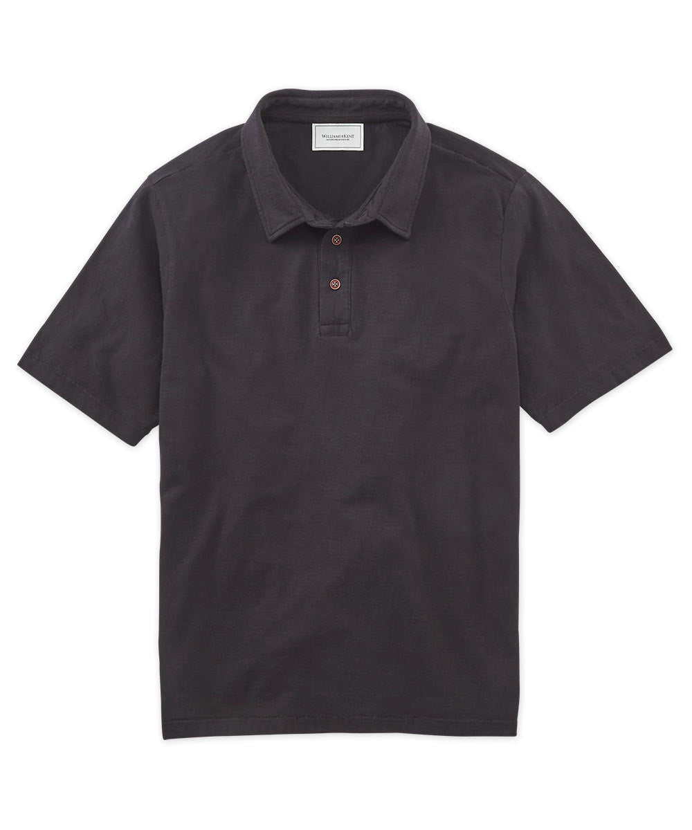 Solid Slub Cotton Short Sleeve Polo Shirt