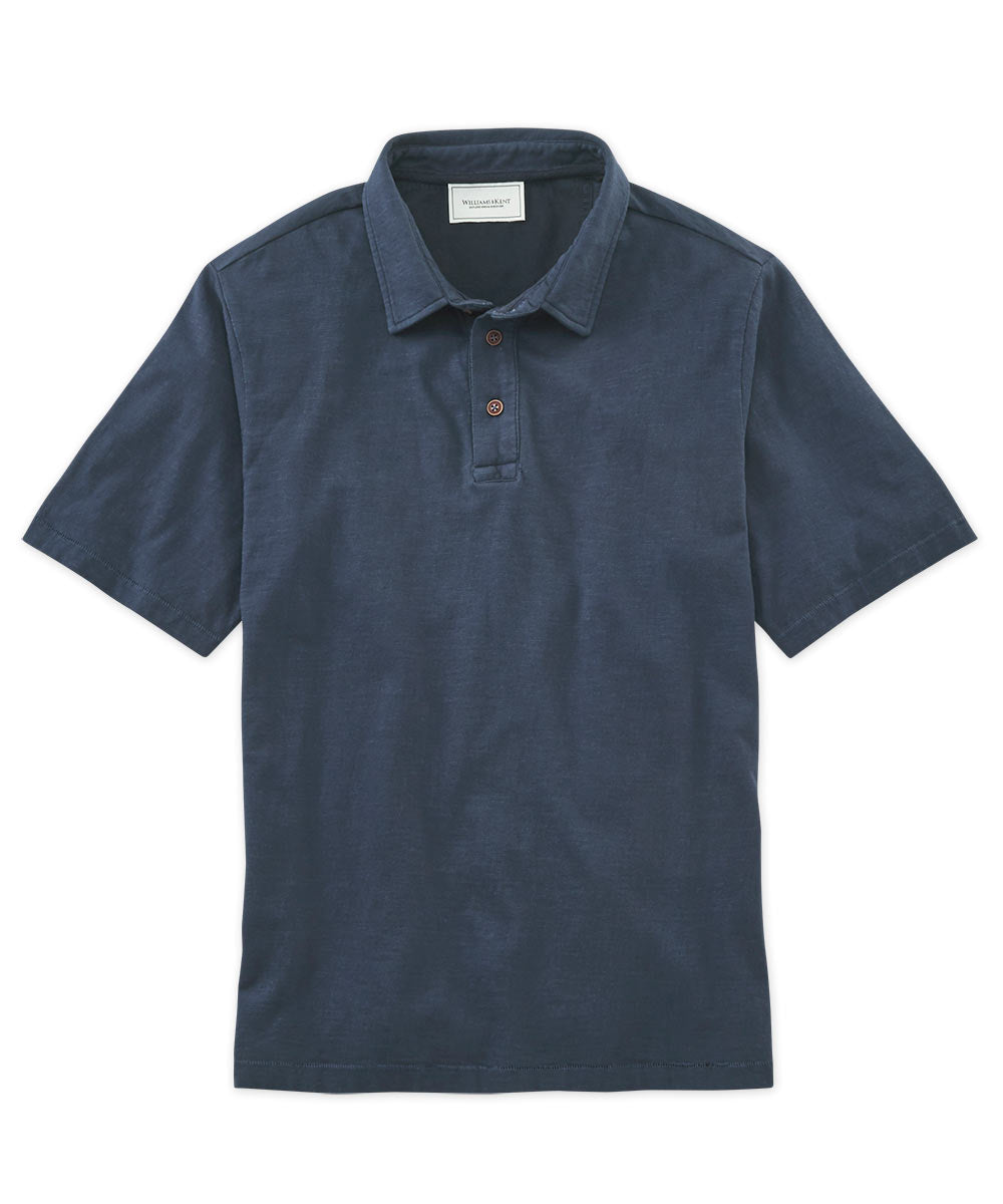 Solid Slub Cotton Short Sleeve Polo Shirt