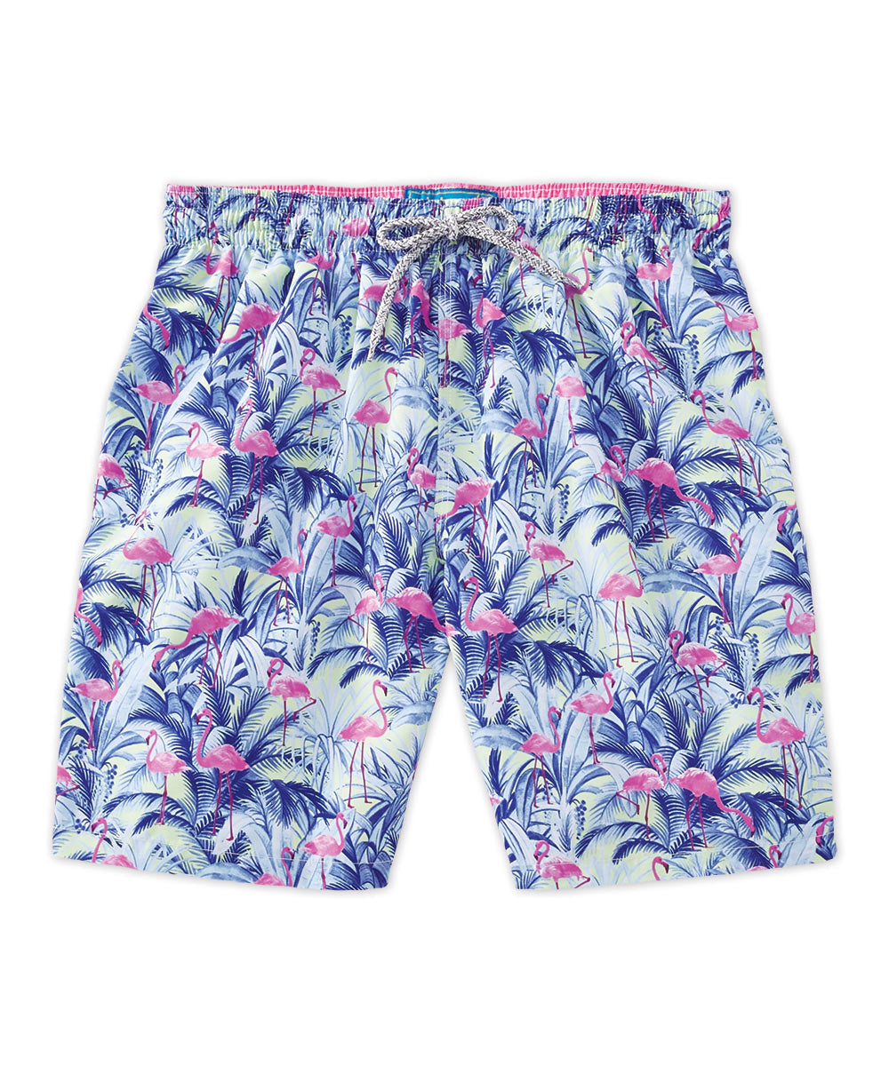 Michael&#39;s Italian Flamingo Print Swim Trunks