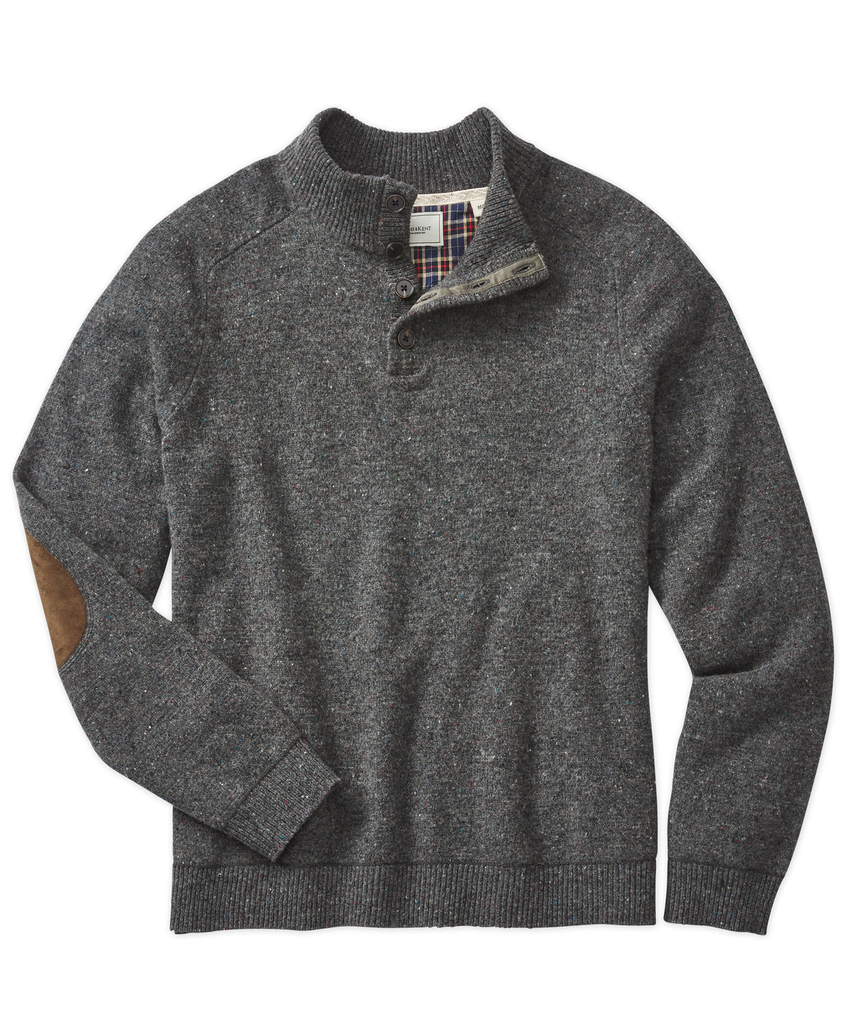 Merino Mock Button-Neck Sweater