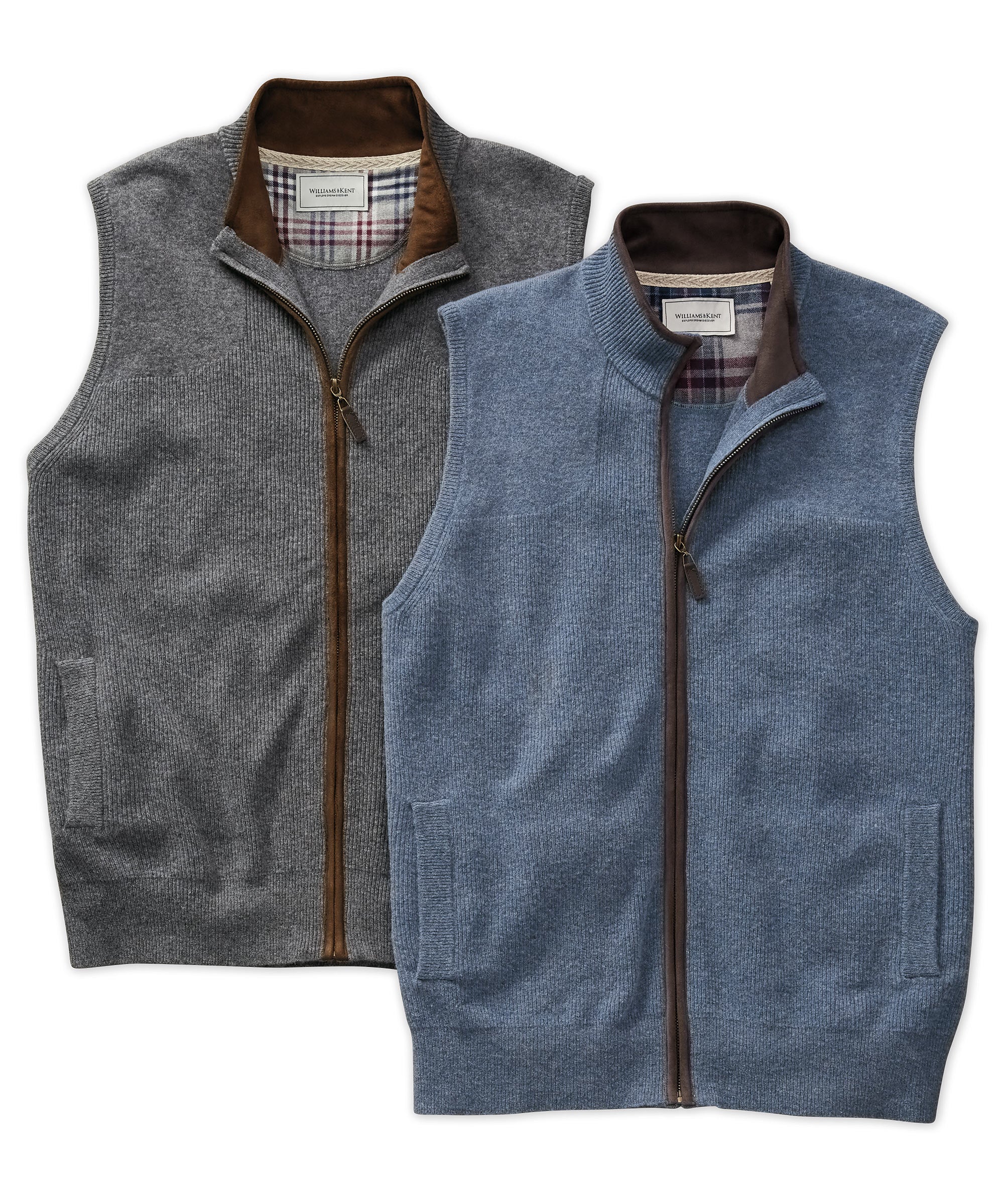 Wool-Nylon Full-Zip Sweater Vest - Williams & Kent