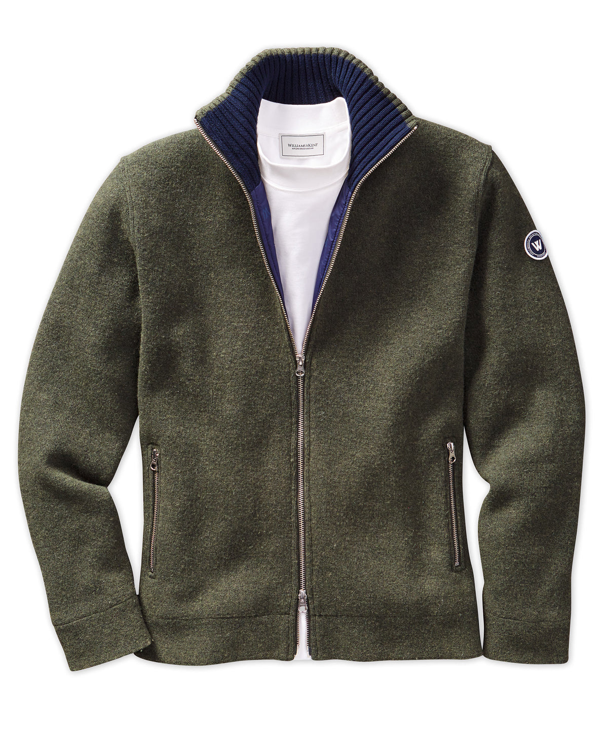 Windproof Wool Zip-Front Sweater