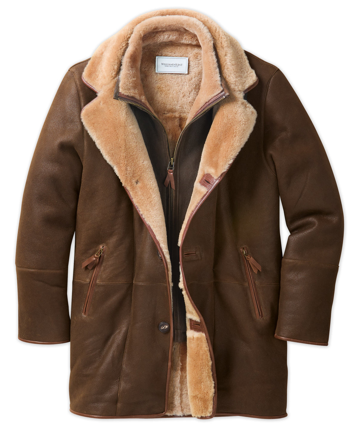 Greenwich Shearling Coat With Removable Bib