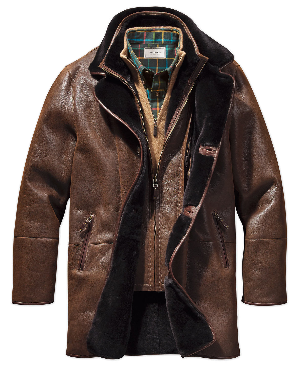Greenwich Shearling Coat With Removable Bib