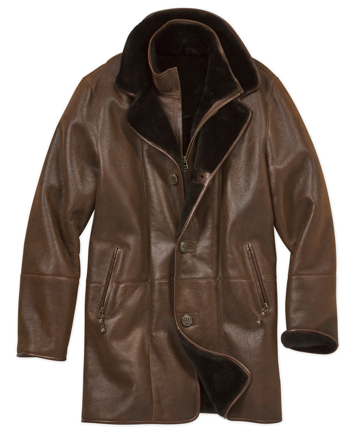 Greenwich Shearling Coat With Removable Bib