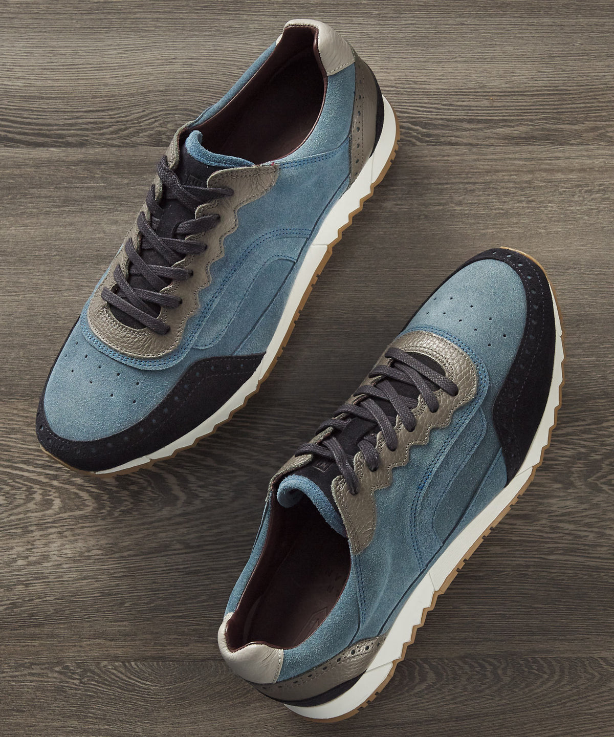 Noah Waxman Greenwich Suede-Pebble Leather Sneaker