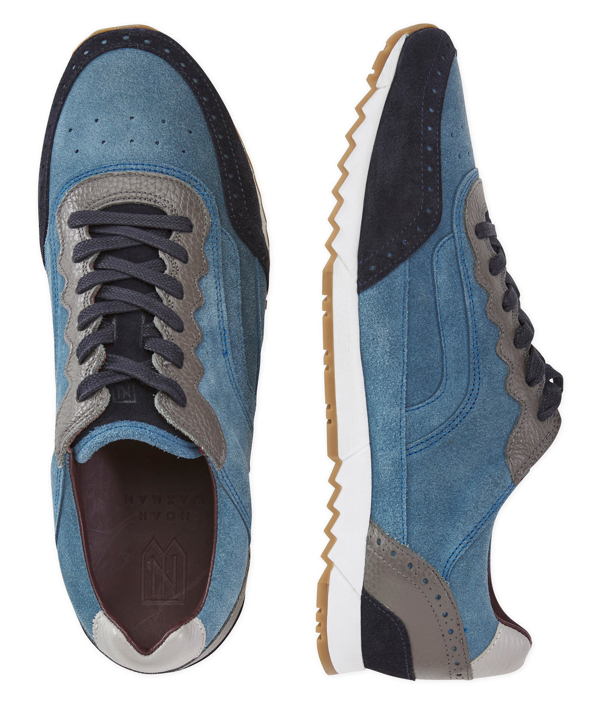 Noah Waxman Greenwich Suede-Pebble Leather Sneaker