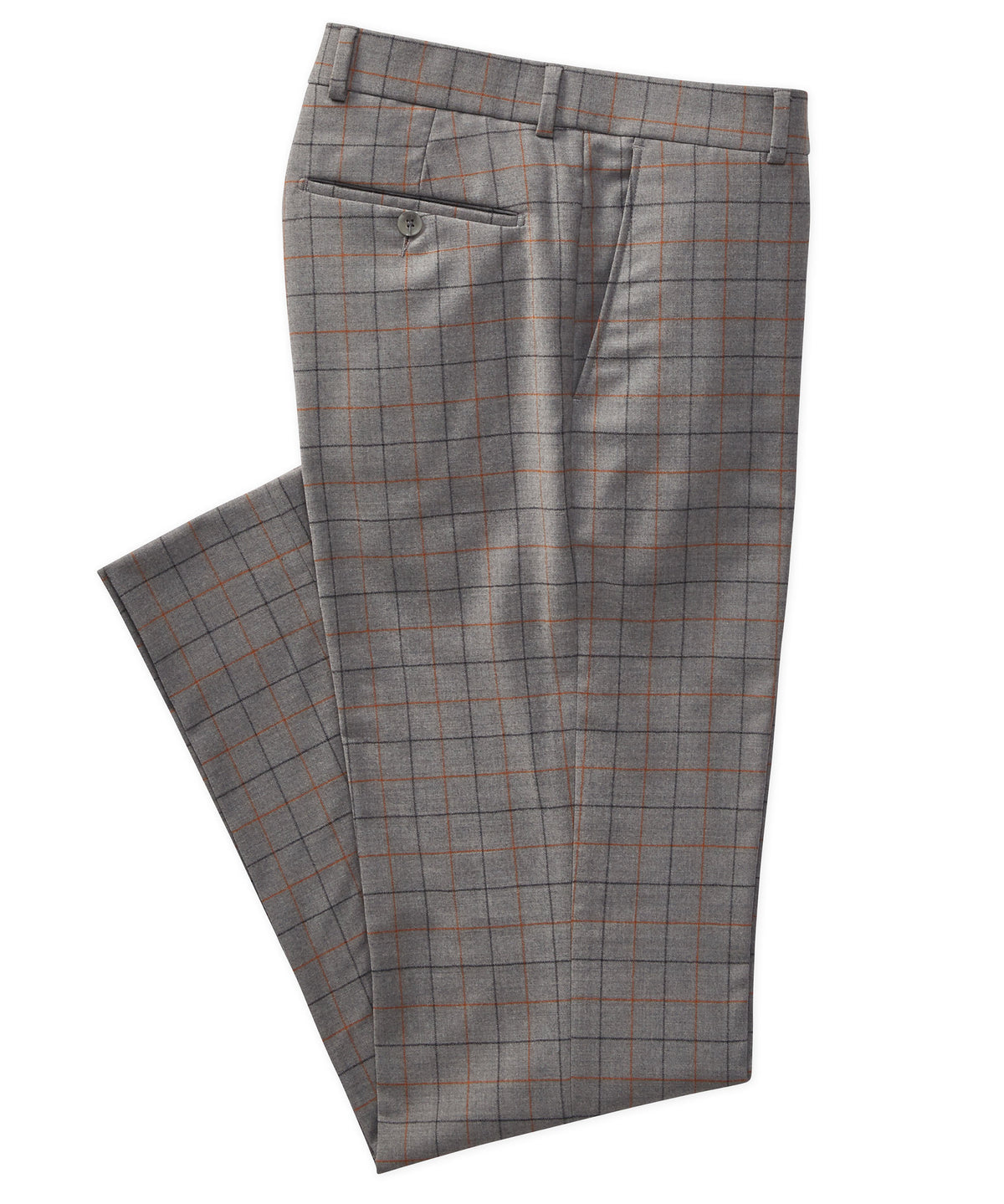 Windowpane Flat-Front Trouser