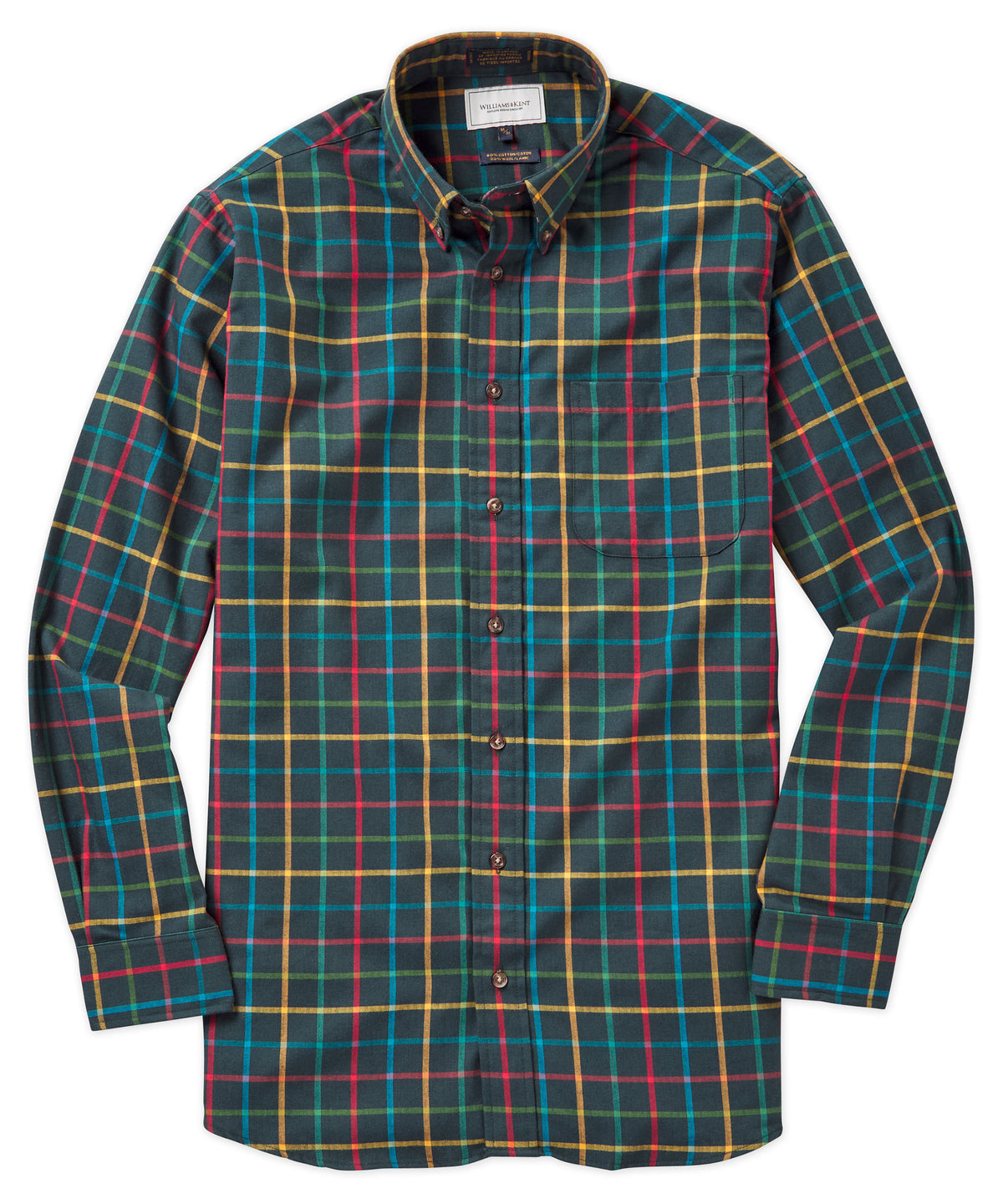 Cotton-Wool Plaid Long Sleeve Sport Shirt