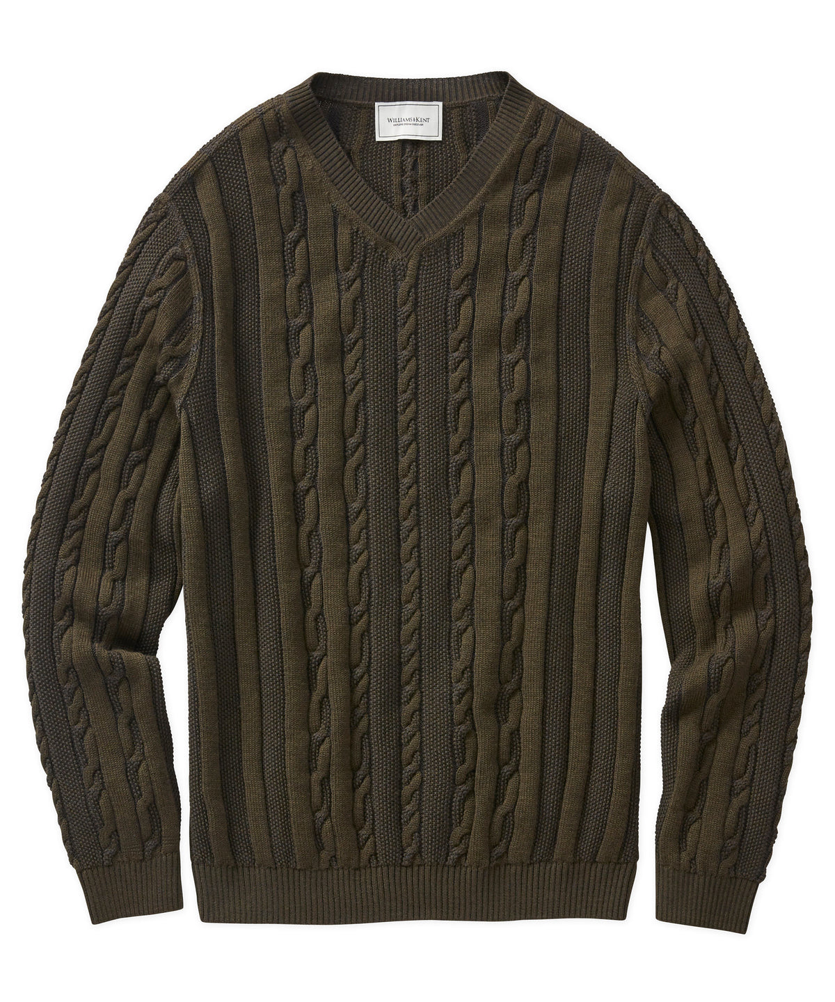 Plaited Pebble Cable V-neck Sweater
