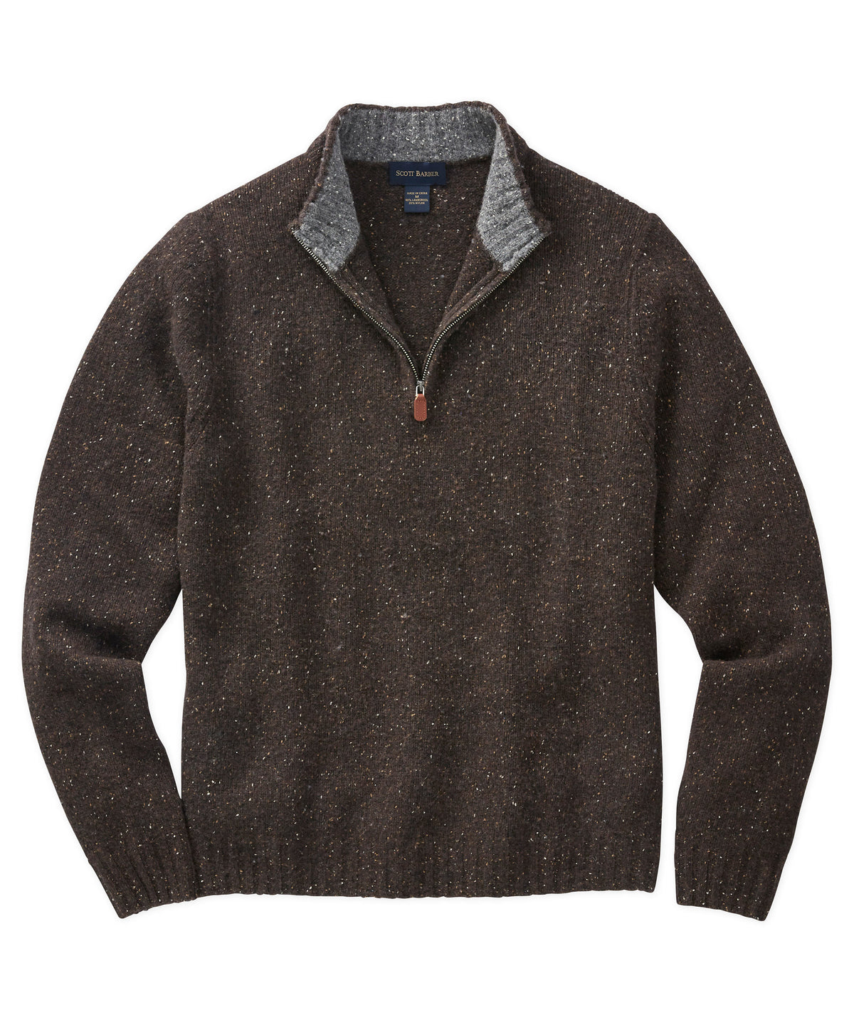 Scott Barber Lambswool Blend Donegal Quarter-Zip Sweater