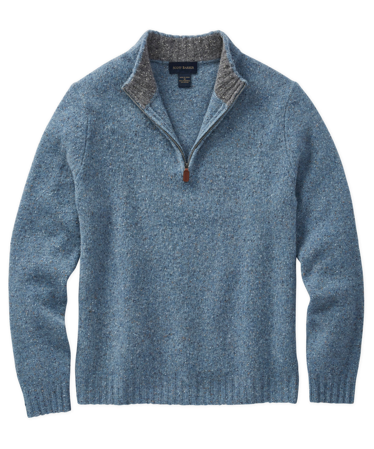 Scott Barber Lambswool Blend Donegal Quarter-Zip Sweater