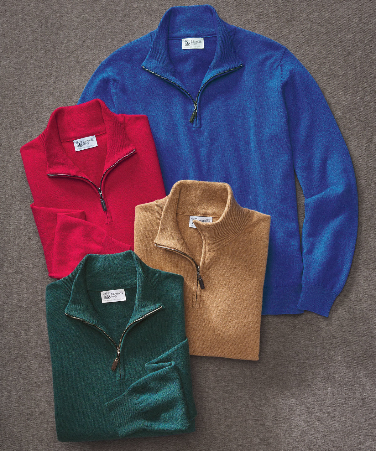 Johnstons of Elgin Scottish Cashmere Quarter-Zip Sweater