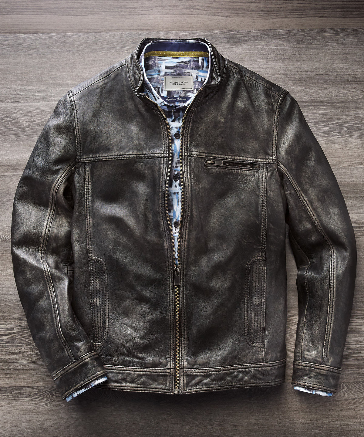 Antiqued Lambskin Leather Jacket