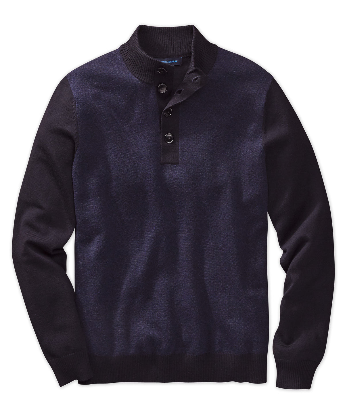 Birdseye-Rib Merino Button-Placket Sweater