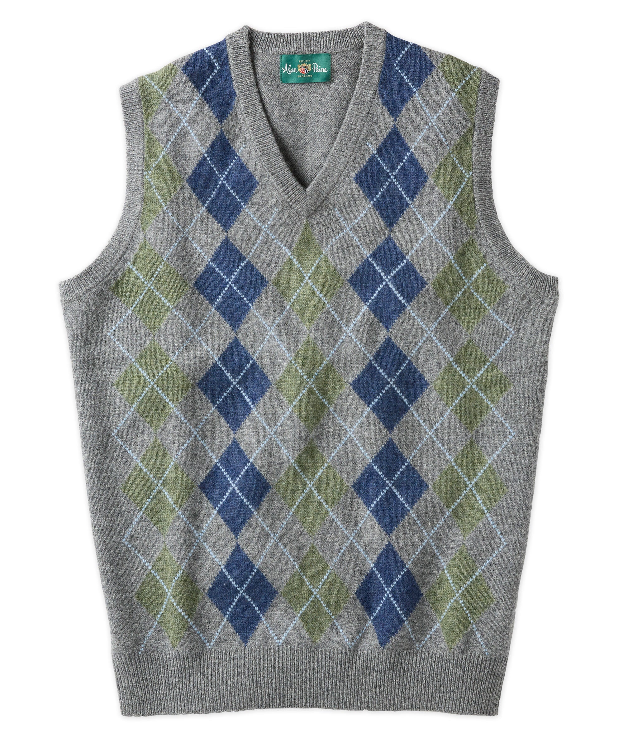 More to Come Kenny Argyle Vest in Neutral - Size M