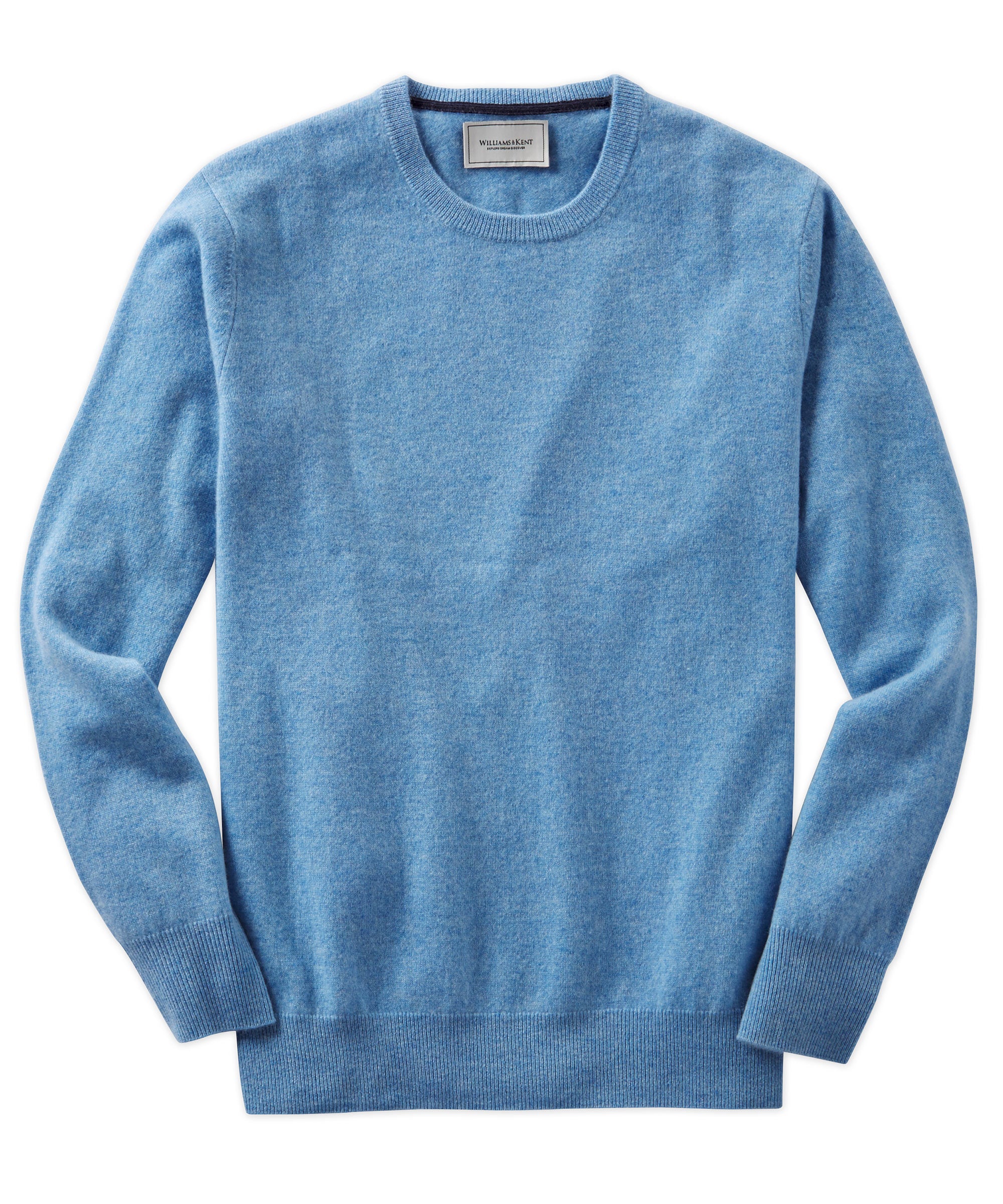 ◆SATUR◆ Dublin unbalanced cashmere blend knit ice blue SA2 Melange Cashmere Crew Sweater – Williams & Kent