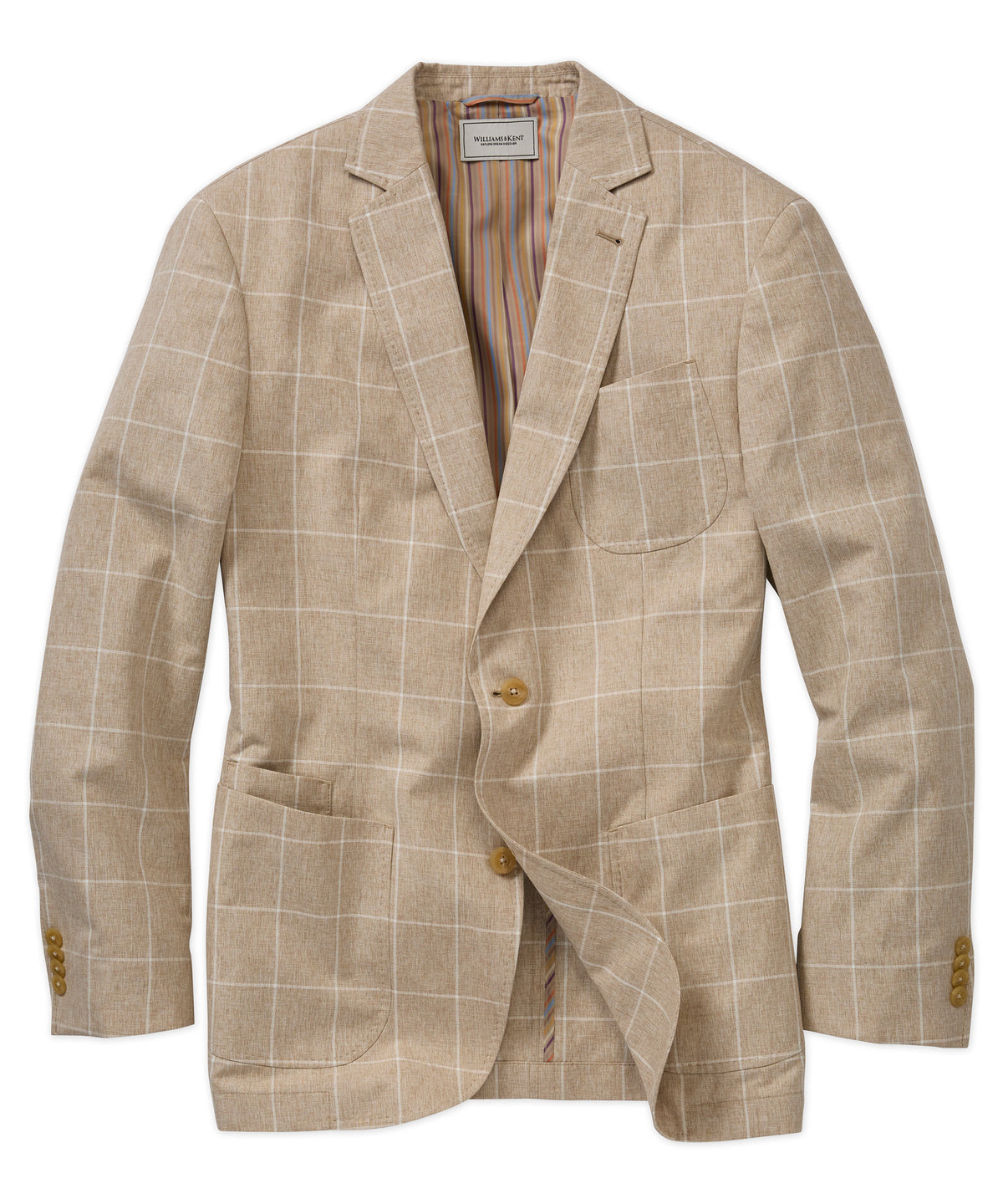 Cotton-Linen-Silk Blend Windowpane Sport Coat