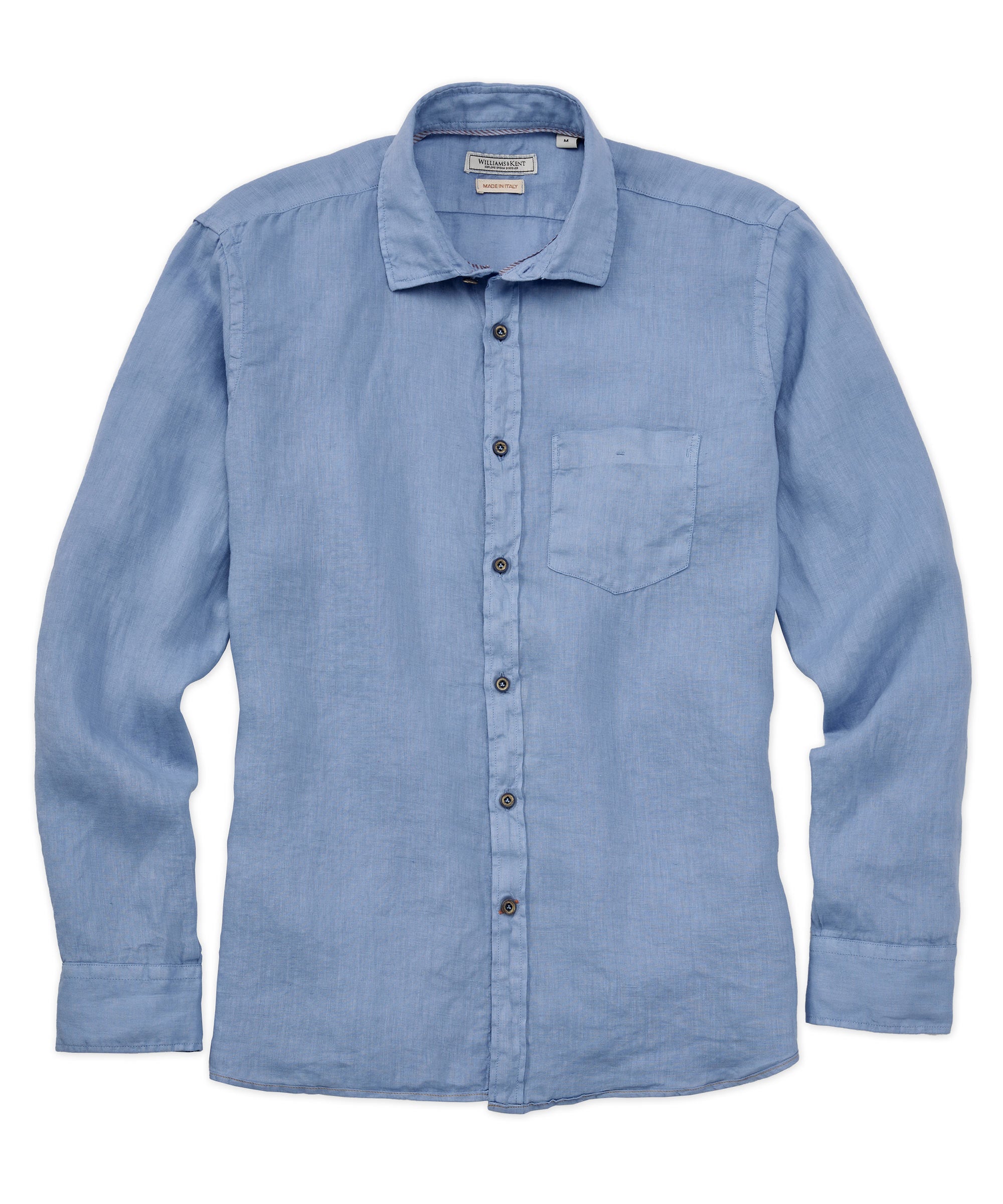 Light blue linen button-down shirt - Made In Italy