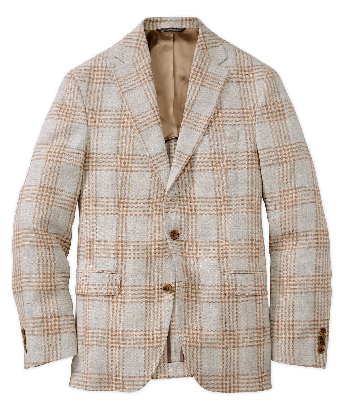 Linen-Wool Plaid Sport Coat