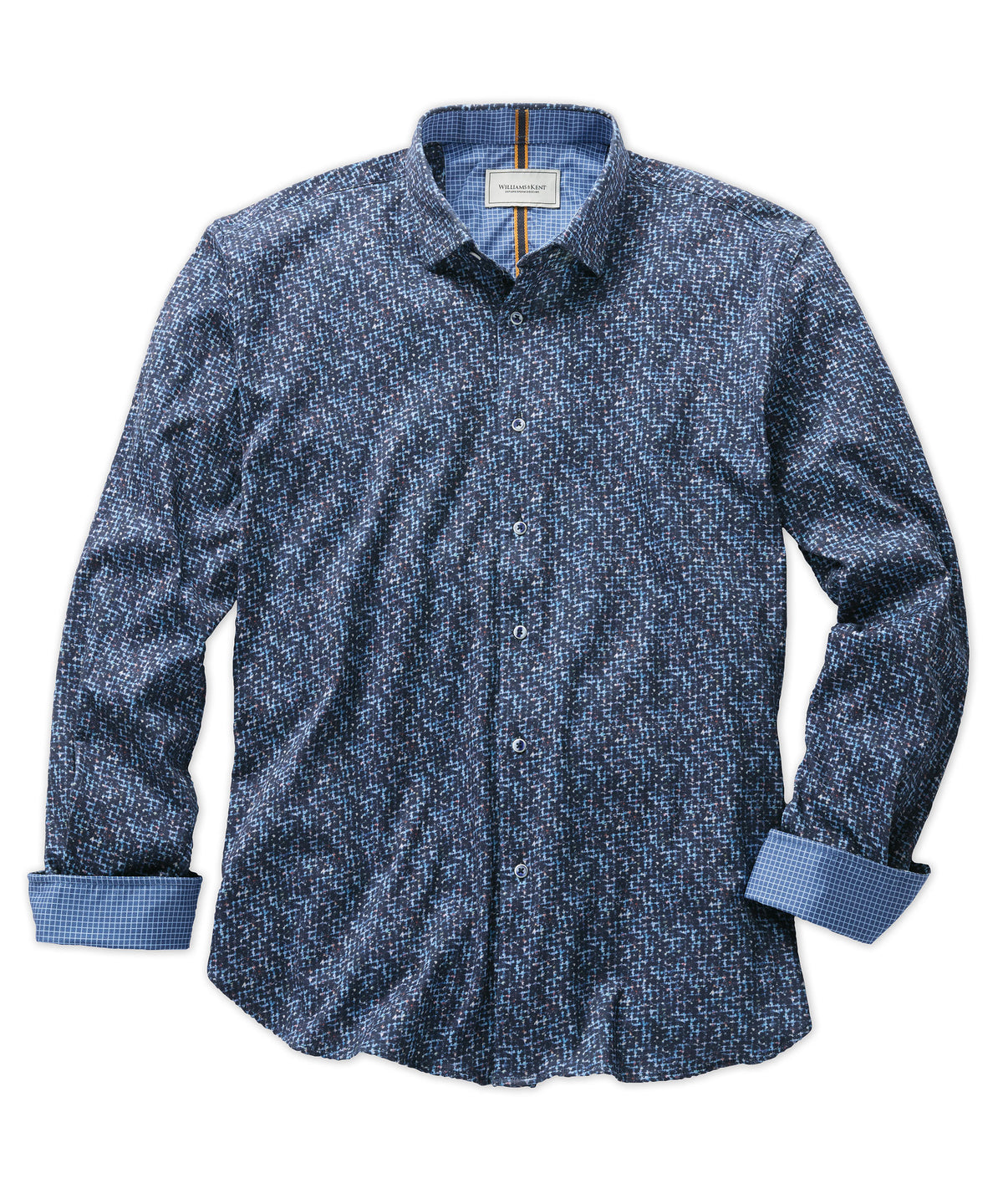 Geo Dot Print Long-Sleeve Knit Shirt