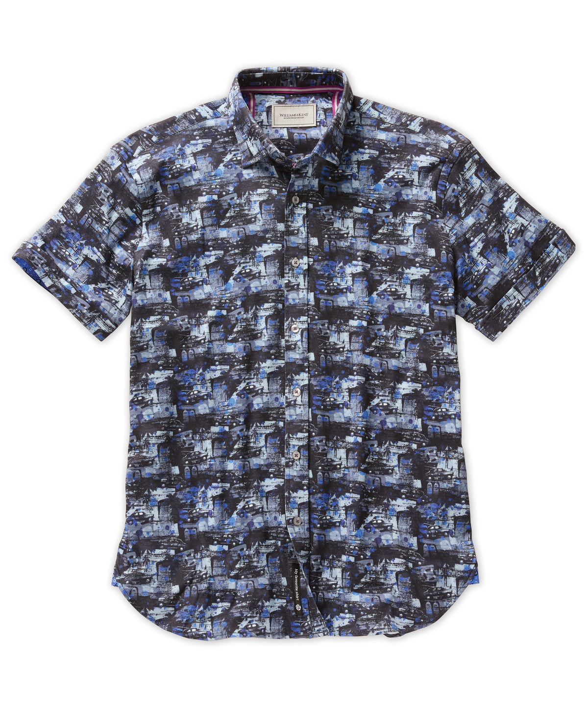 Car Print Knit Sport Shirt