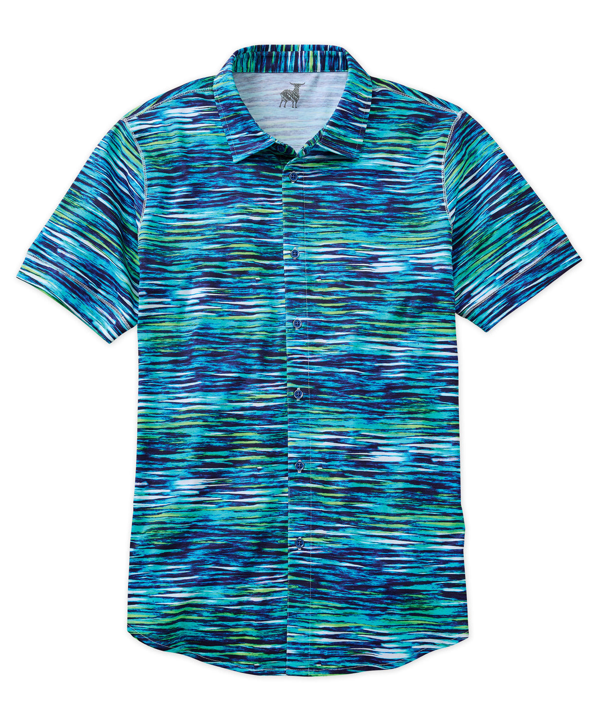 Cotton Slub Knit Button-Front Sport Shirt
