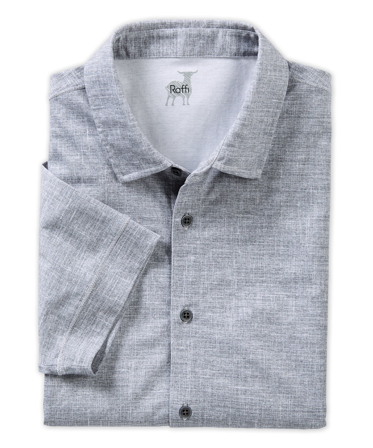 Denim Printed Button-Front Knit Sport Shirt