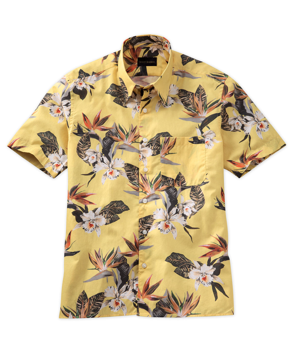 Tropical Print Cotton Sport Shirt