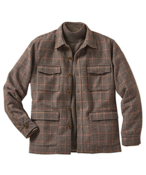 Wool-Blend Houndstooth Shirt Jacket Williams Kent, 52% OFF