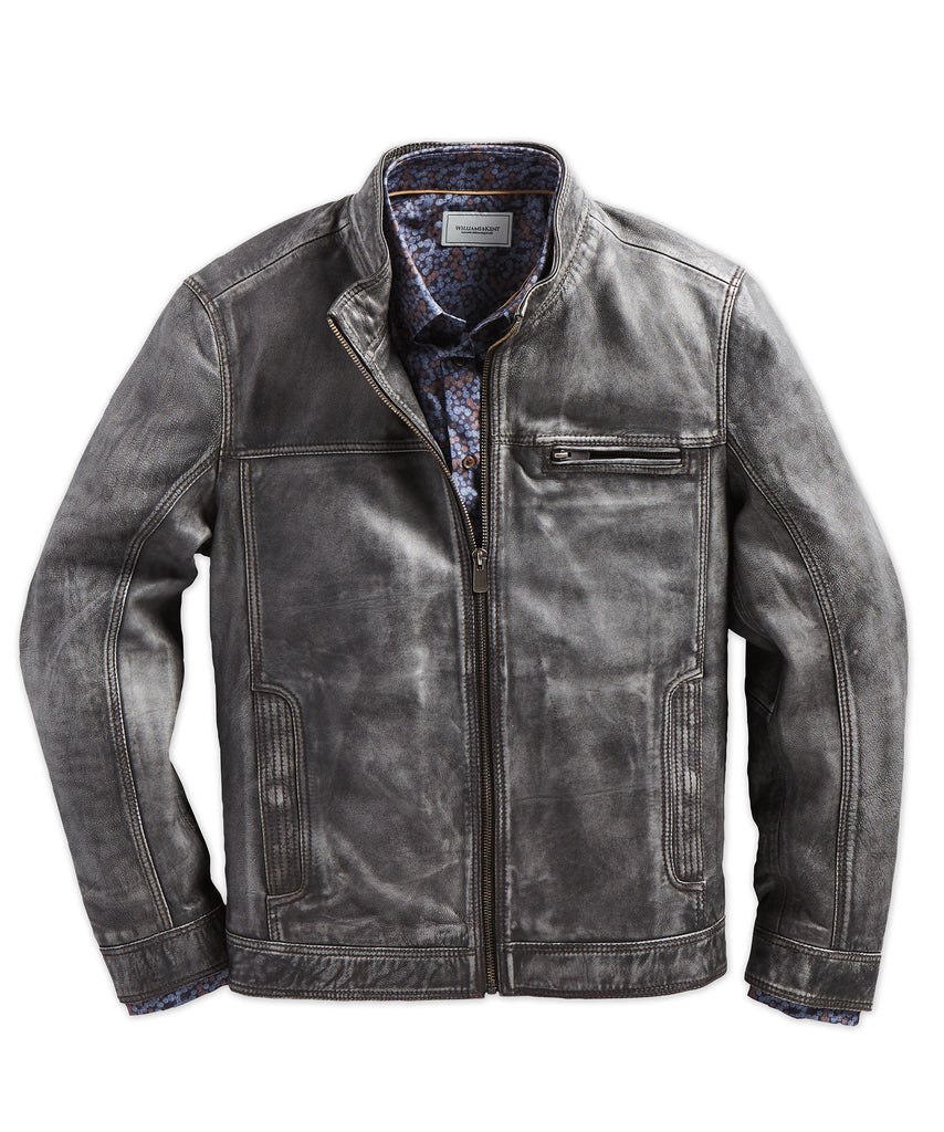 Antiqued Lamb Leather Jacket - Williams & Kent