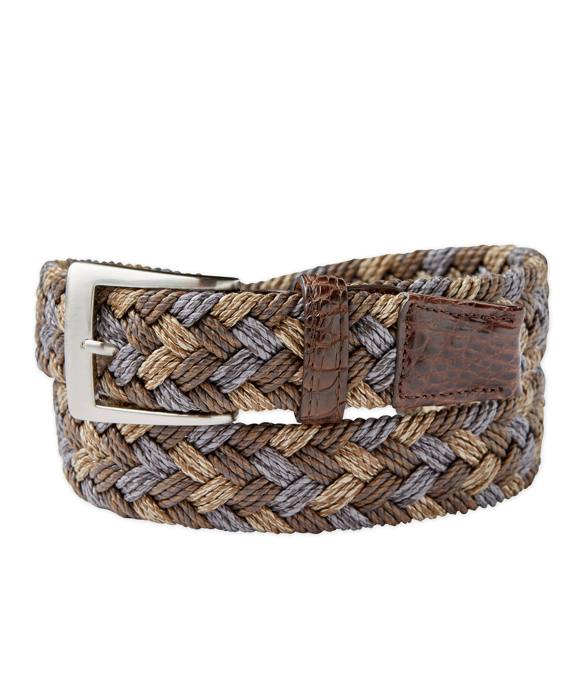 Woven Belt with Croc Tabs