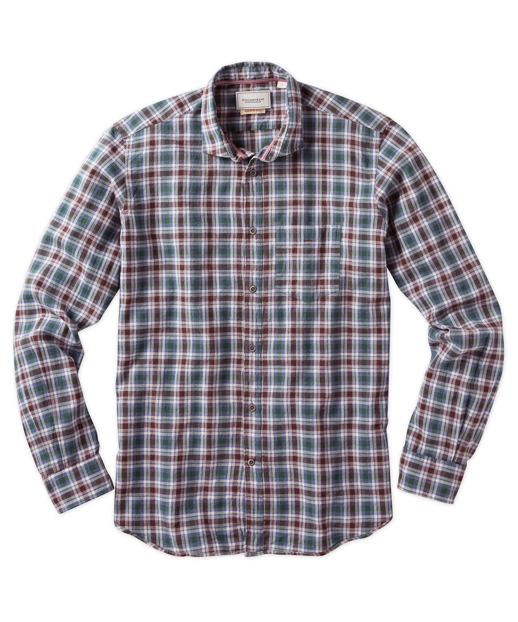 Autumn Brushed Twill Plaid Button-Down Long Sleeve Shirt