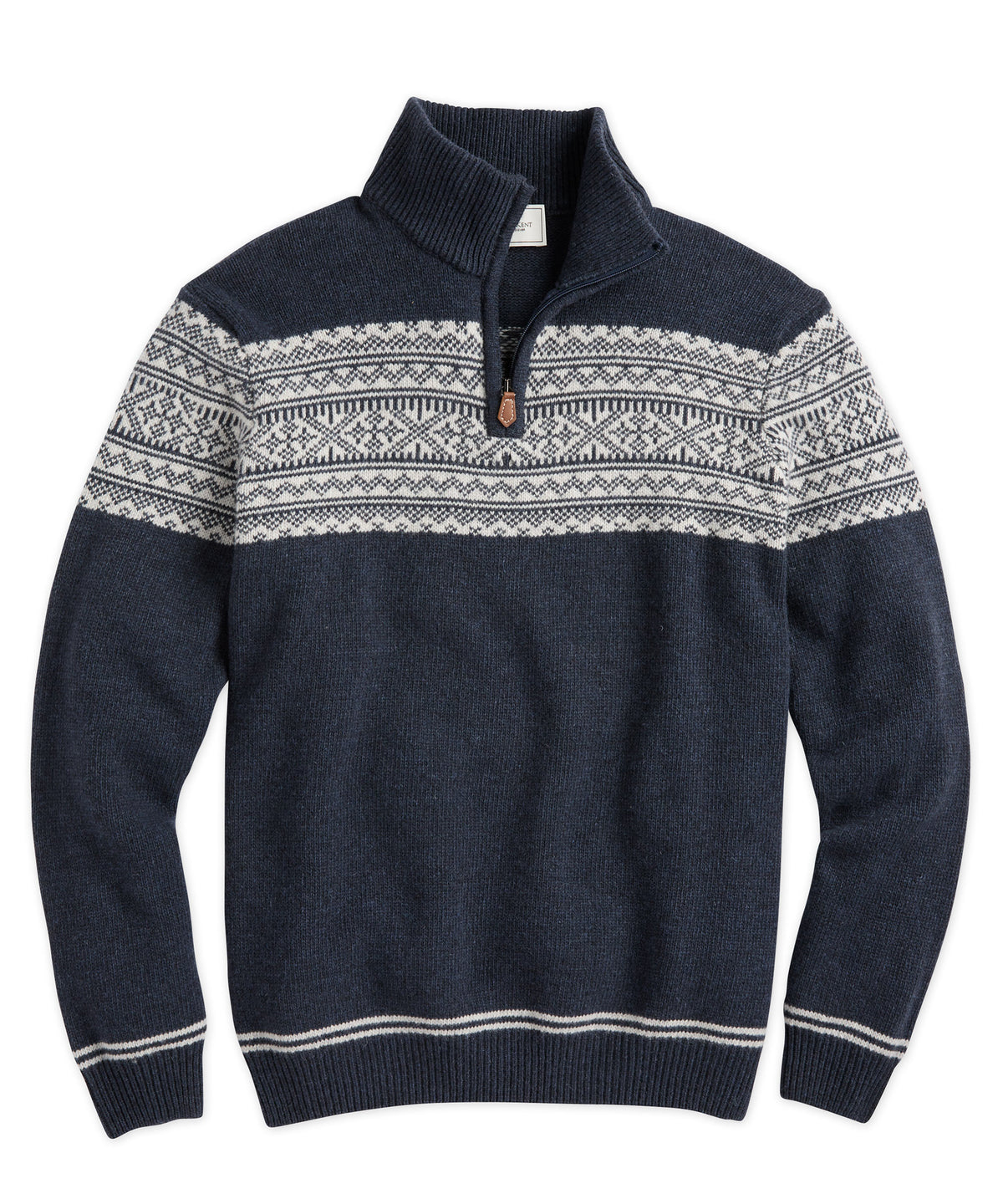 Wool-Blend Fair Isle Quarter-Zip Sweater