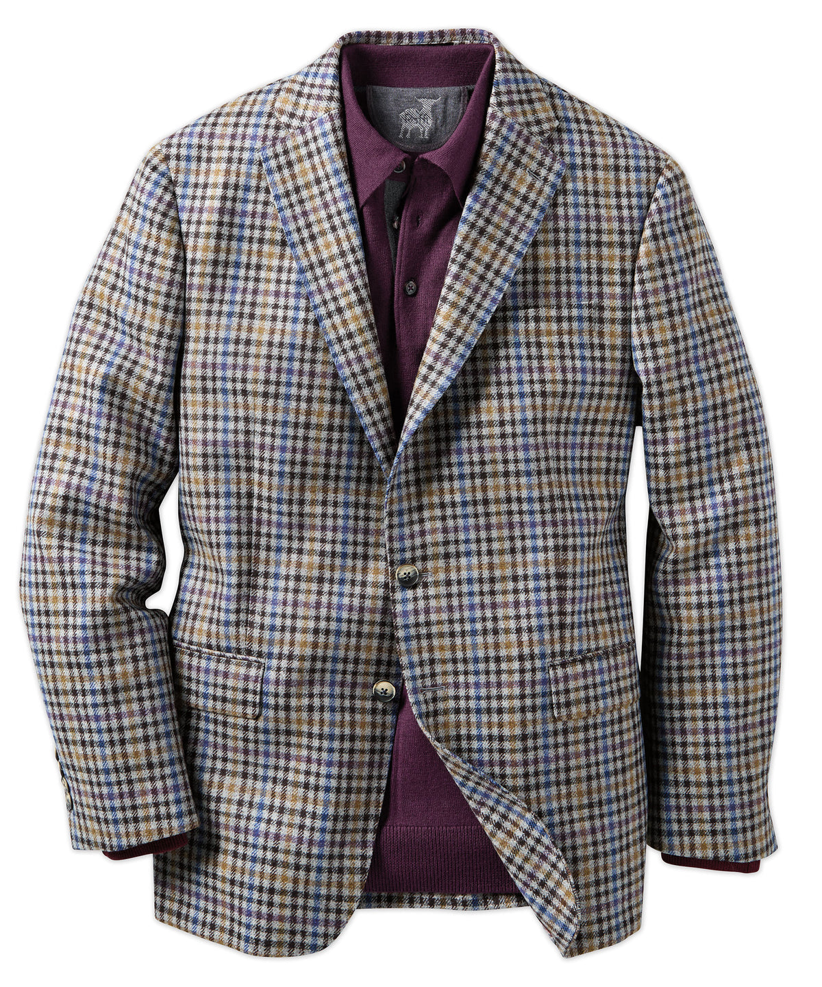 Wool-Silk Check Sport Coat