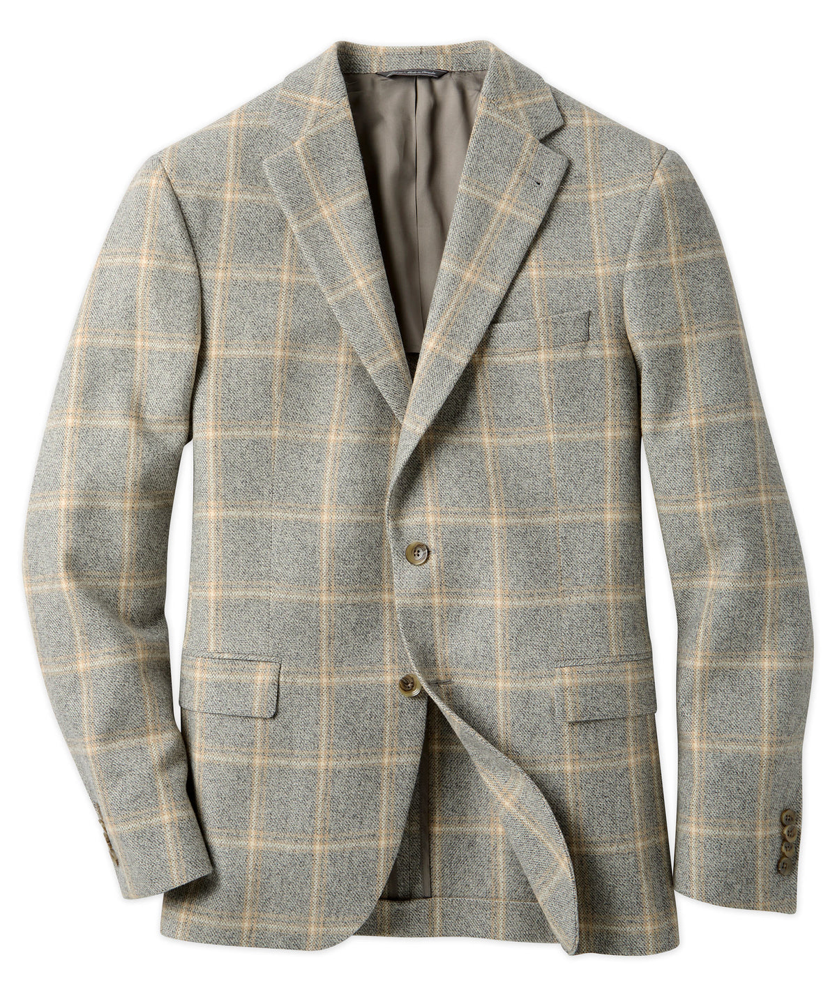 Wool-Cashmere Windowpane Sport Coat