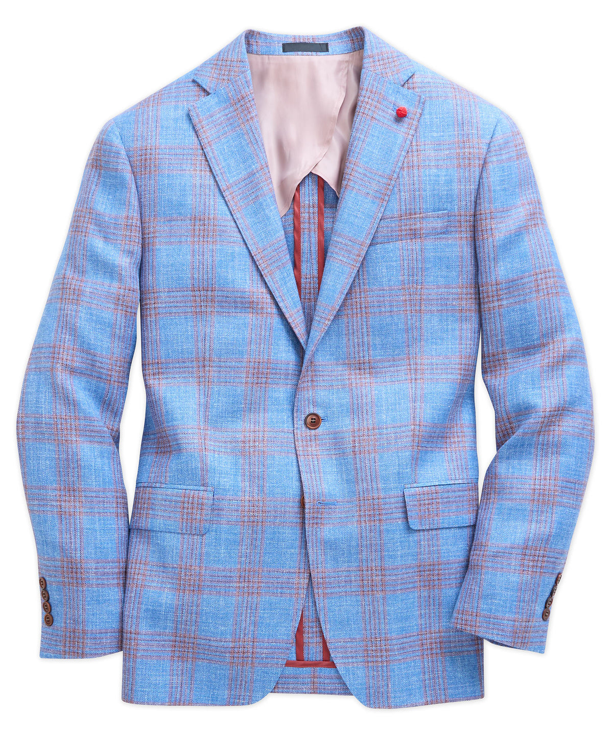 Wool-Silk-Linen Plaid Sport Coat