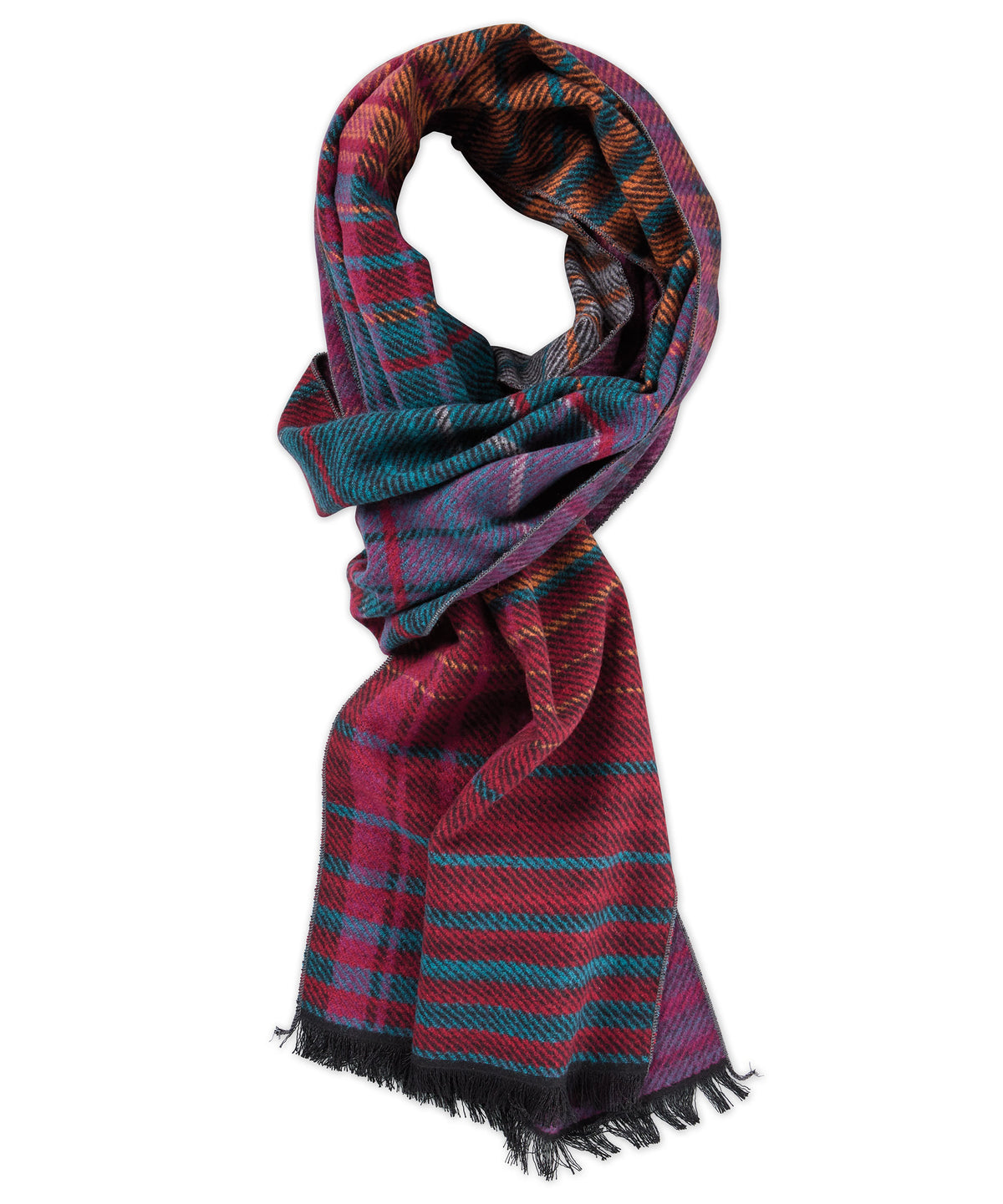 Plaid Jacquard Brushed Silk Scarf