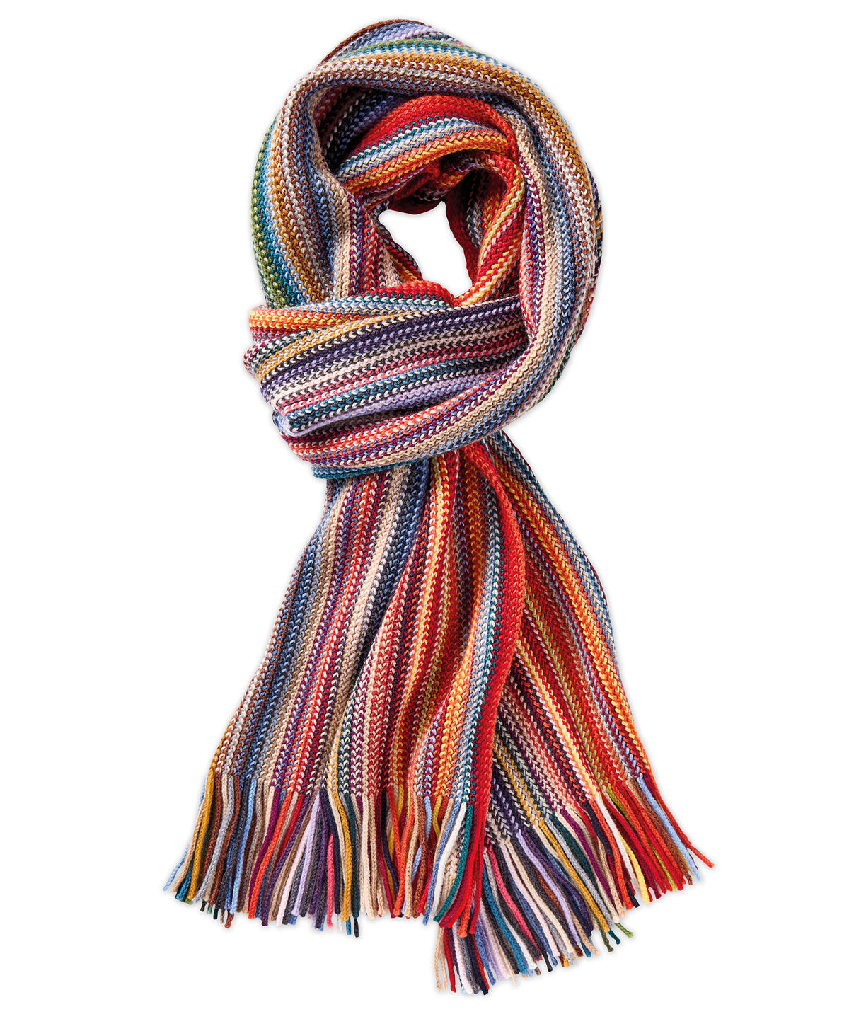 Multi-Colored Knit Vertical Stripe Scarf