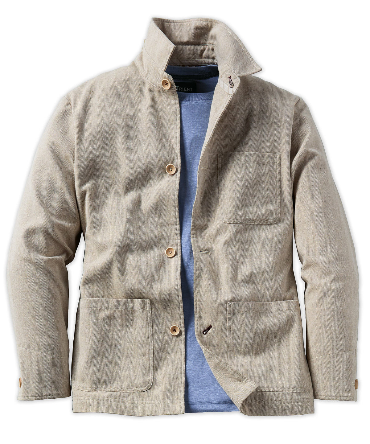 Cotton-Blend Herringbone Chord Summer Jacket
