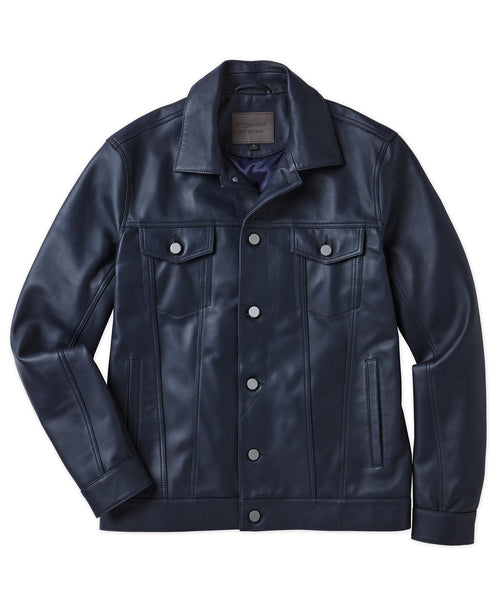 【SPERONE】Lambskin Pocket Trucker Jacket SPERONE Lamb Skin Pocket Trucker Jacket - Black | Garmentory