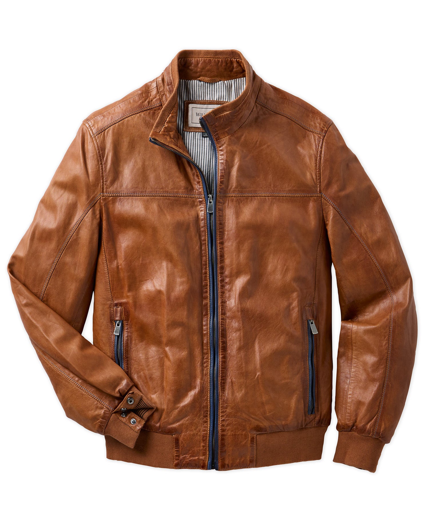 René Blouson Lambskin Jacket with Contrast Trim – Williams & Kent