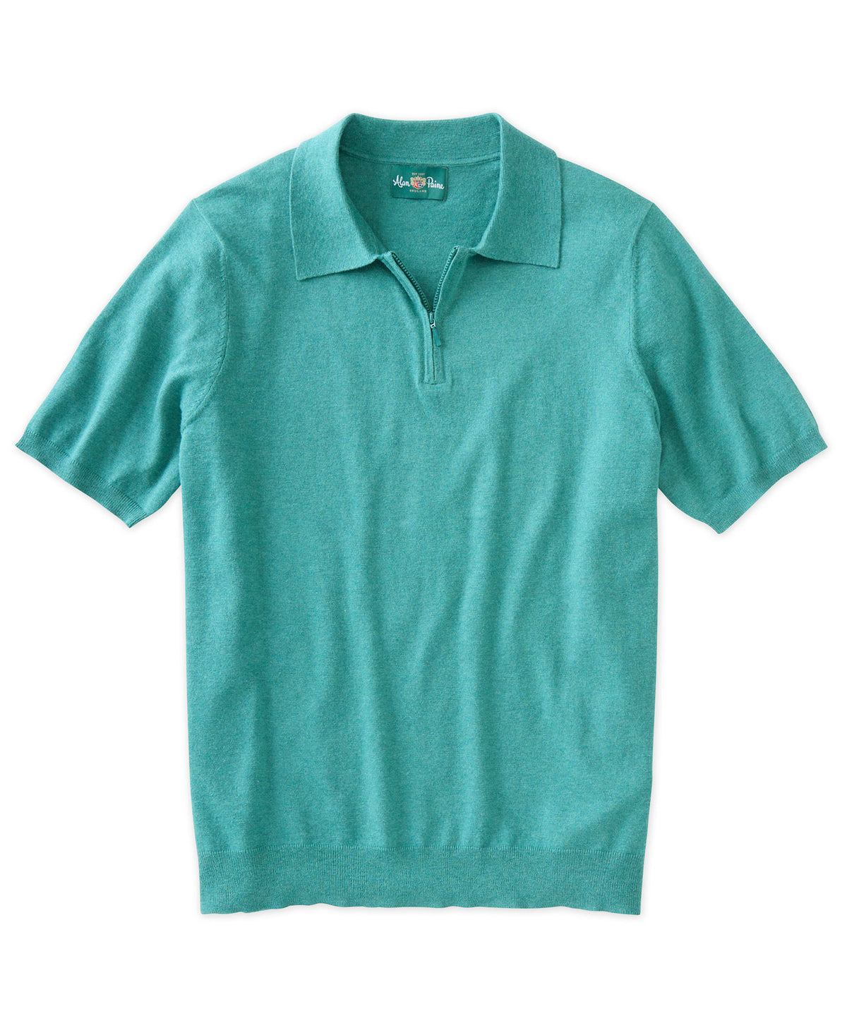 Alan Paine Cotton-Silk-Cashmere Lingdale Quarter-Zip Polo Shirt