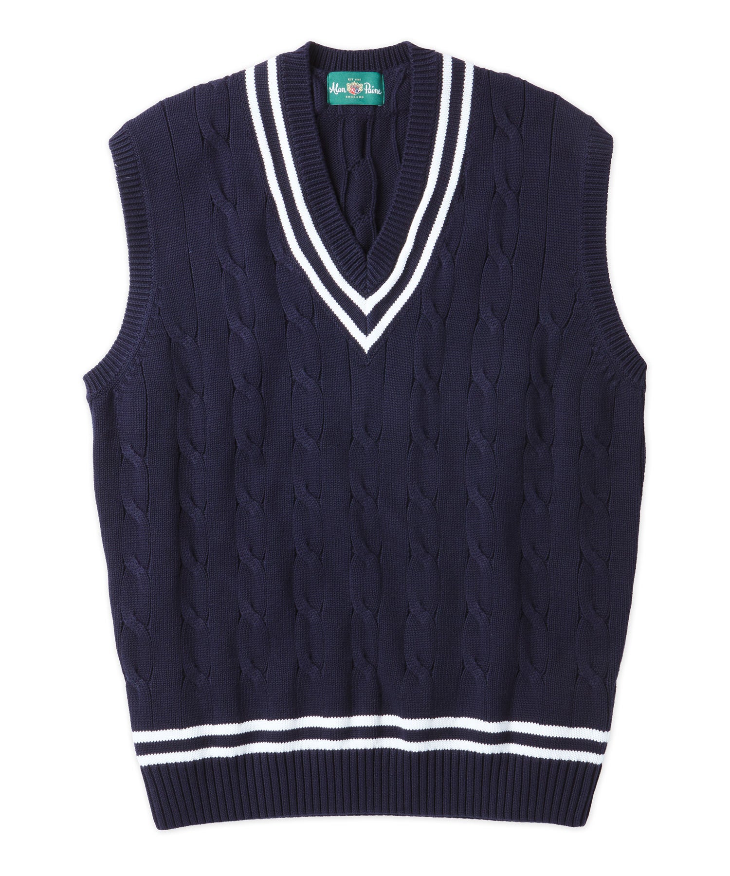 Alan Paine Chandury Cotton Cable Tennis Vest - Williams & Kent