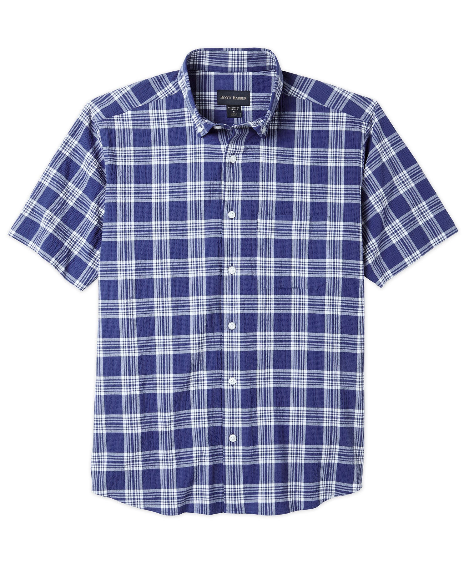 【DISCERNMENT】S/S Well Seersucker Check Shirt Stretch Cotton Seersucker Sport Shirt – Williams & Kent