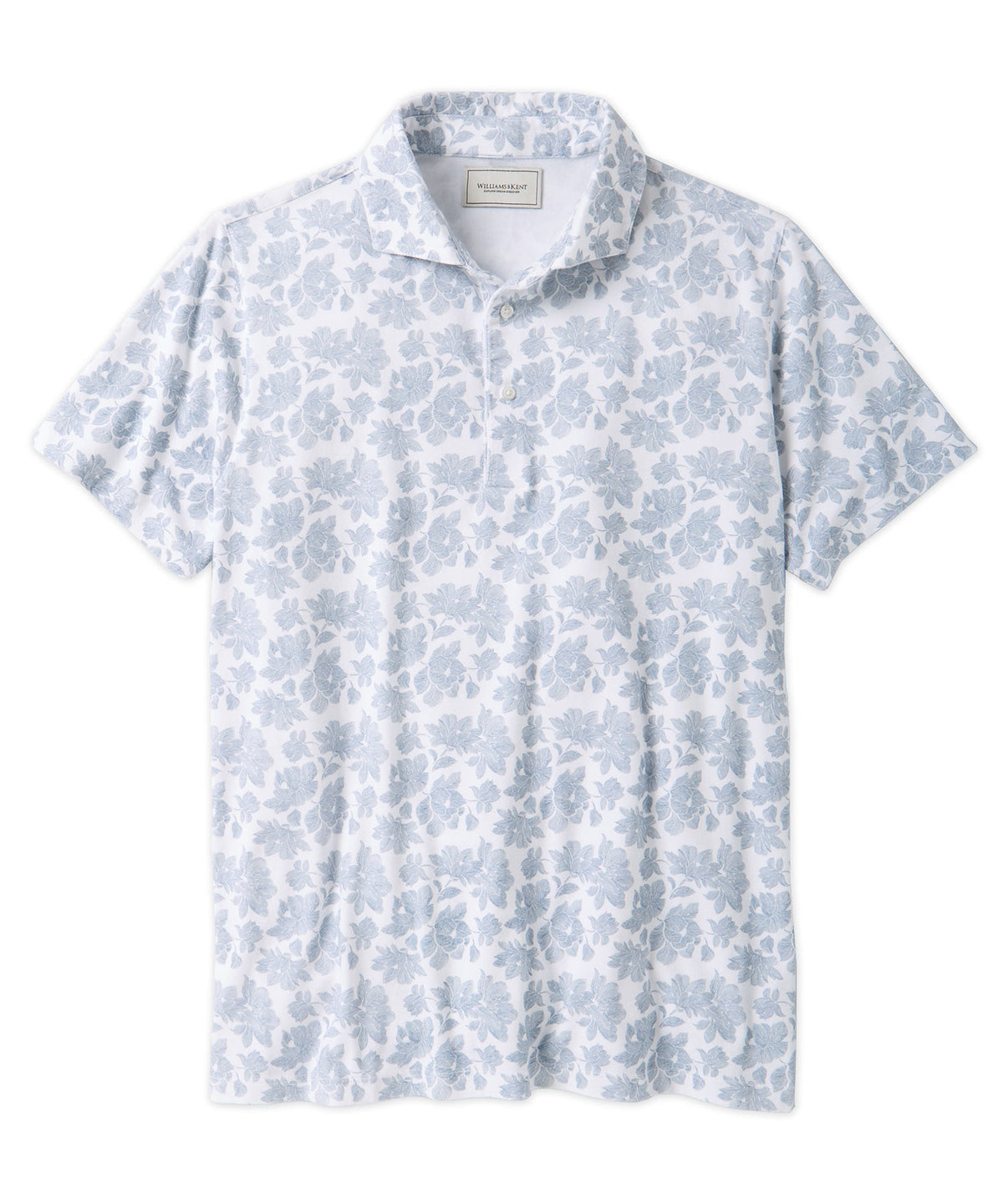 Line Floral Print Polo Shirt