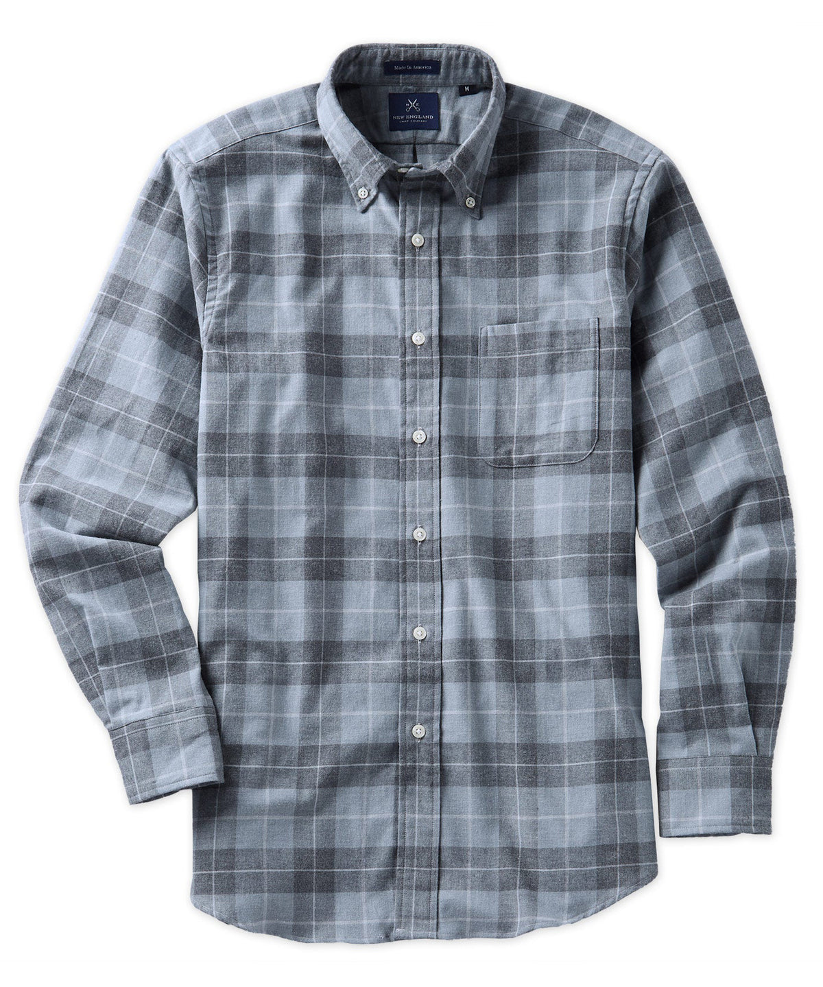 Bristol Button-Down Three Greys Plaid Flannel Sport Shirt