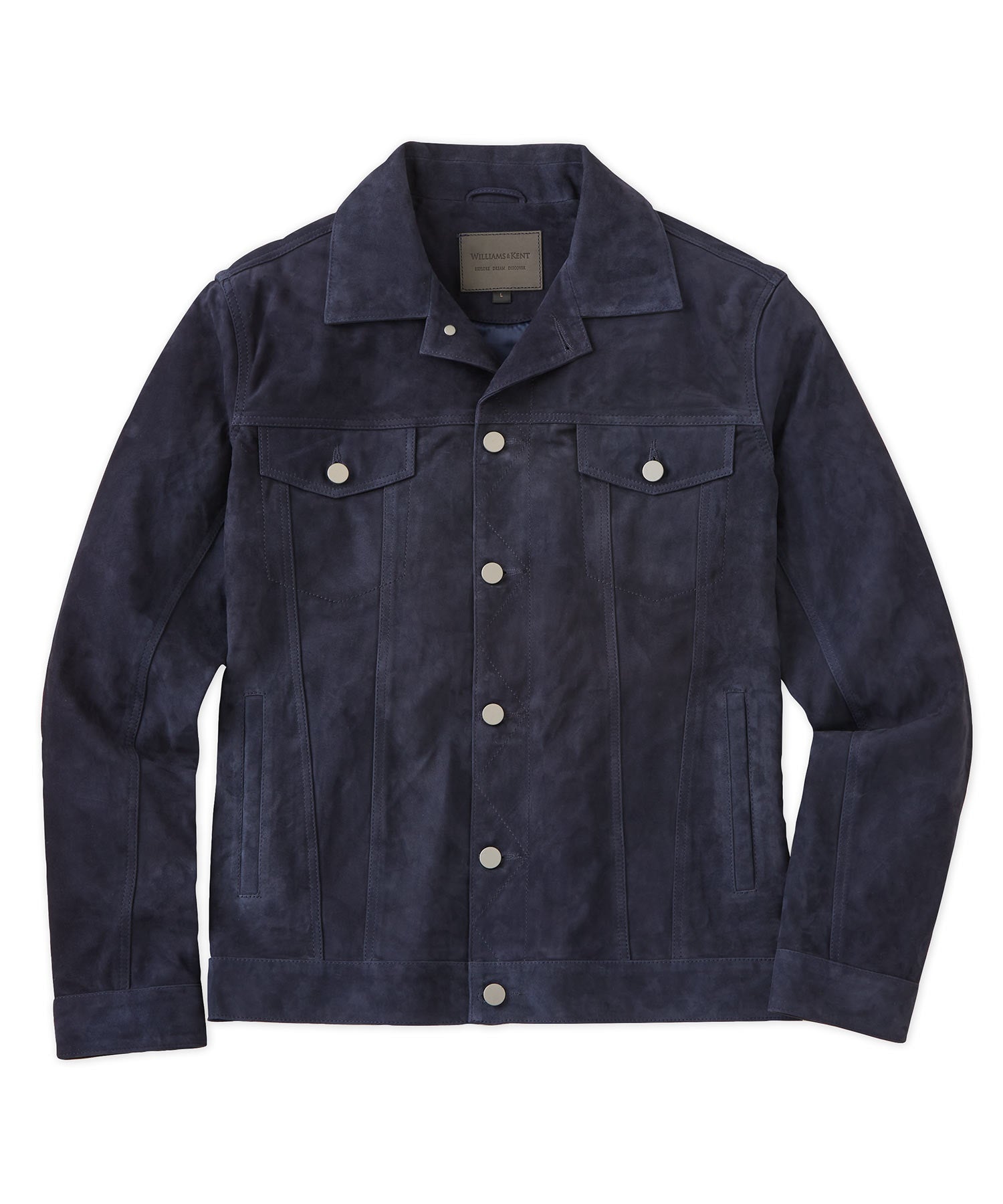 Trucker Casual Goat Suede lederen overhemd jeans jas voor heren, bruin, S